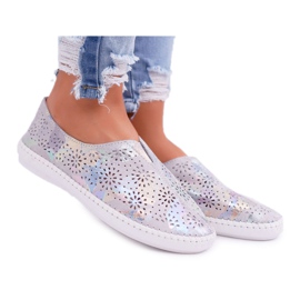 Jezzi Női szürke bőr cipők kényelmi betétje