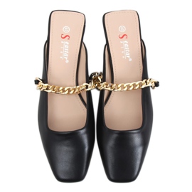 Fekete papucs lánccal T399P Fekete Fekete papucs lánccal T399P Fekete