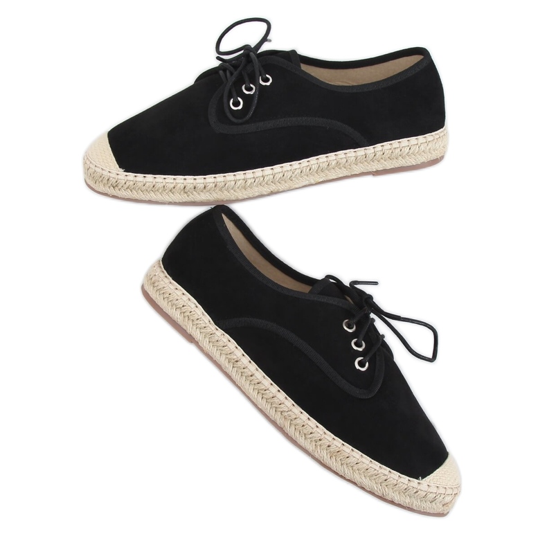 Fekete női espadrillák 77-196 Fekete