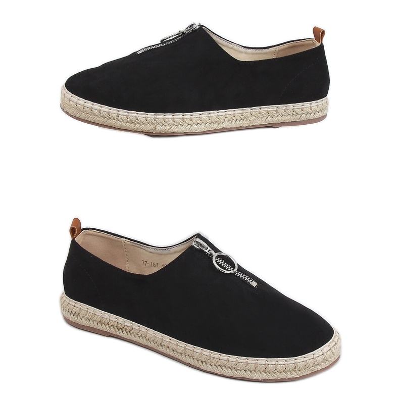 Fekete női espadrillák 77-187 Fekete