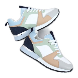 Tarka sportcipő B0-671 Kék sokszínű Tarka sportcipő B0-671 Kék sokszínű