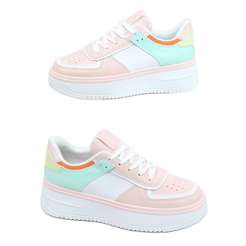 Többszínű női sportcipő 205062 PINK / GREEN rózsaszín sokszínű zöld
