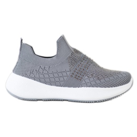 Renda Szürke cipők kristályokkal Renda Szürke cipők kristályokkal