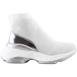 SHELOVET Magas textil cipők fehér SHELOVET Magas textil cipők fehér