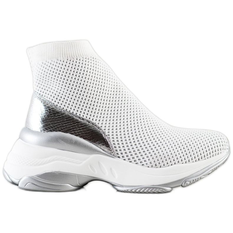 SHELOVET Magas textil cipők fehér