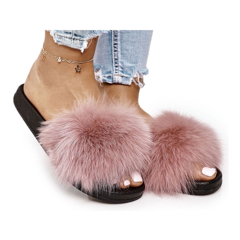 PS1 Női papucs szőrmés rózsaszín Belmondóval