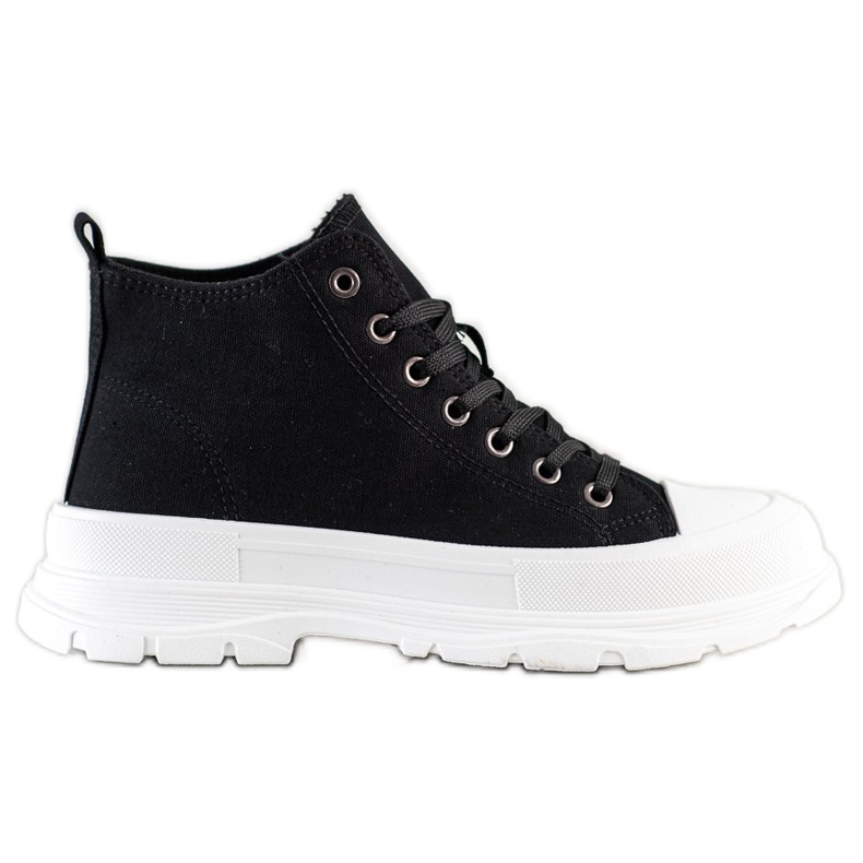 SHELOVET Magas cipők a platformon fekete