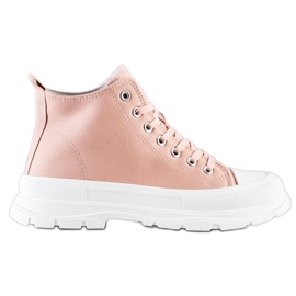 SHELOVET Magas cipők a platformon rózsaszín SHELOVET Magas cipők a platformon rózsaszín