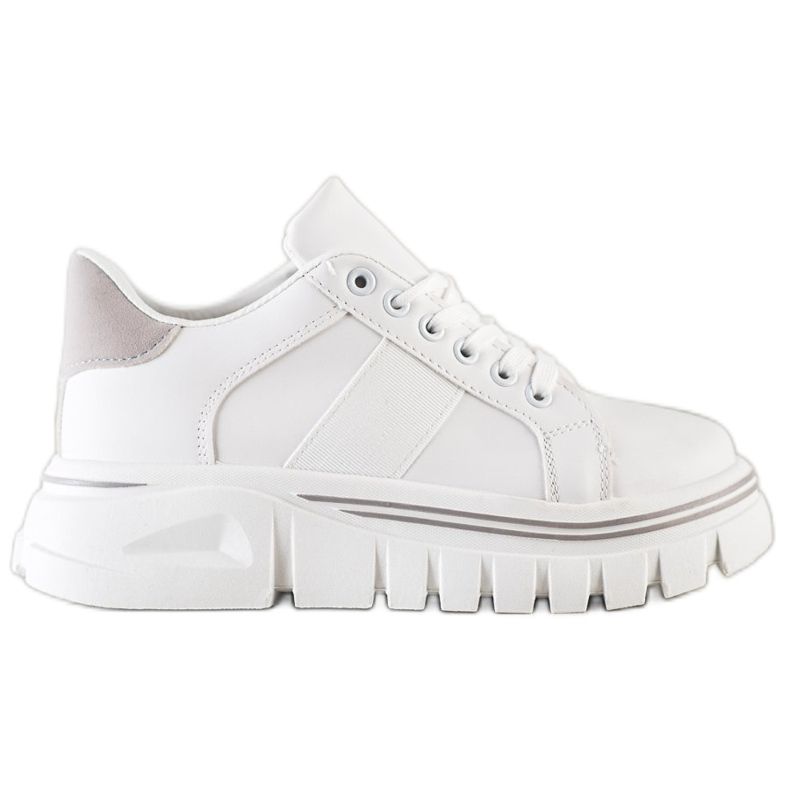 SHELOVET Fehér cipők a platformon