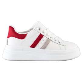 SHELOVET Cipők Velúr betétekkel fehér