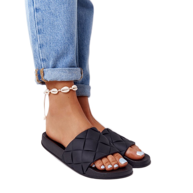 PS1 Női fekete gumi papucs Gyerünk úszni