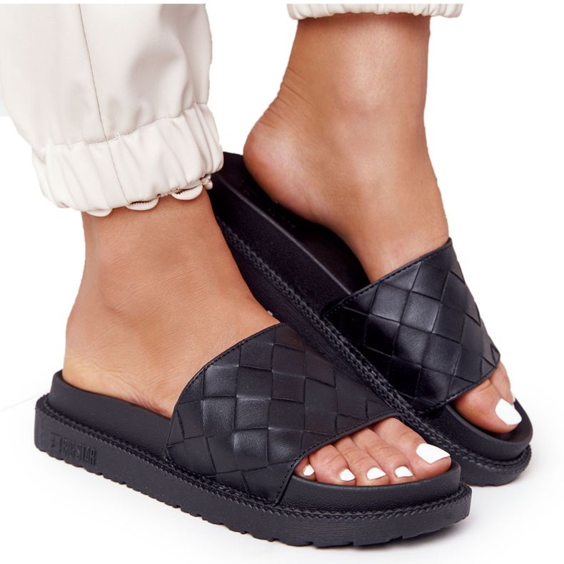 Big Star Női papucs a nagy csillagon HH274684 fekete platform