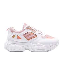 Rózsaszín és fehér cipők vastag Annette talpon sokszínű