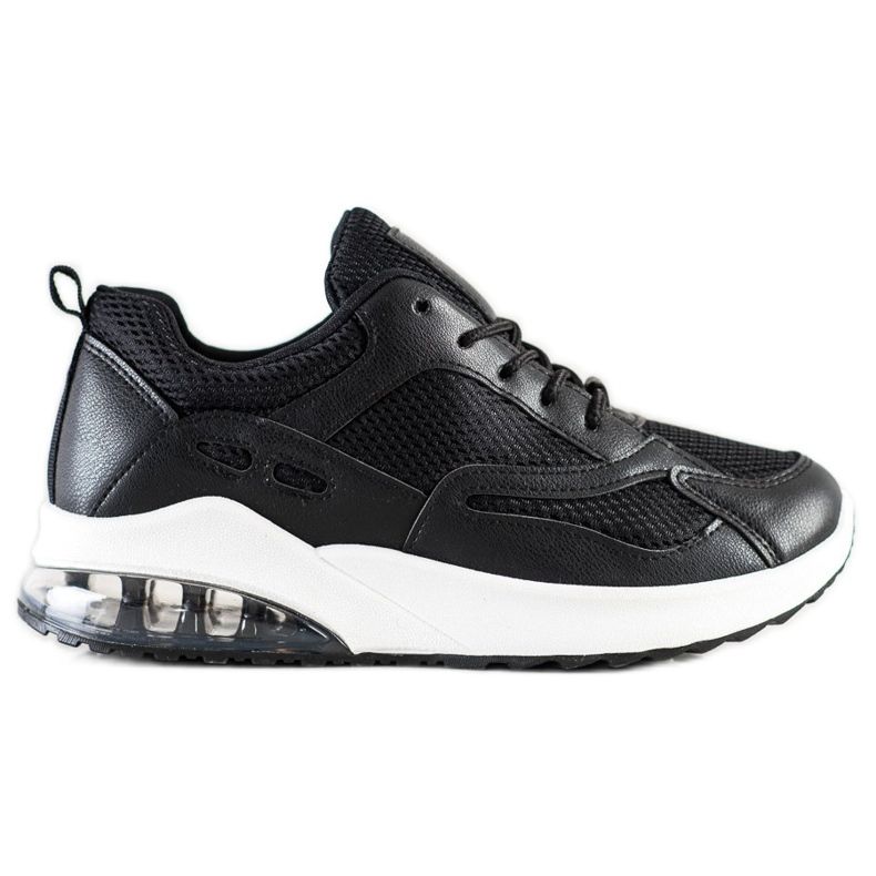 SHELOVET Fekete cipők hálóval