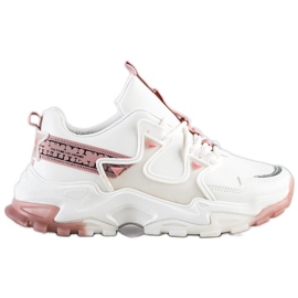 SHELOVET Cipők rózsaszín betétekkel fehér