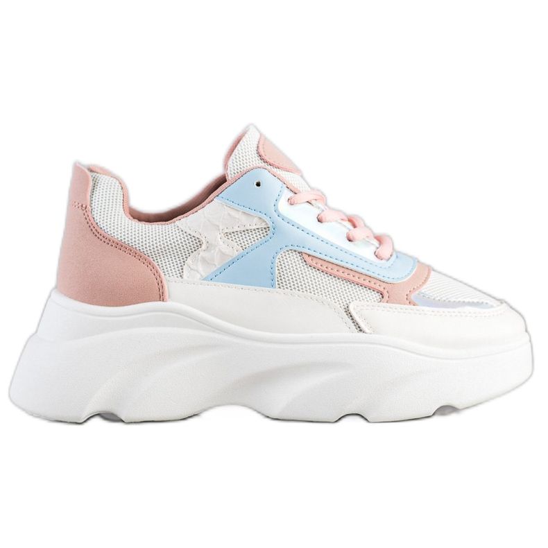 SHELOVET Színes cipők a platformon fehér sokszínű SHELOVET Színes cipők a platformon fehér sokszínű