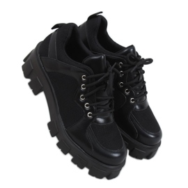 Fekete mokaszin magas talpú NC1129 Fekete