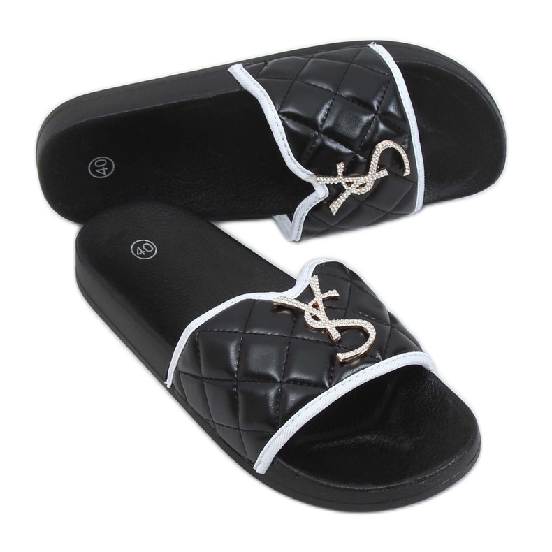 Fekete női BG77P Fekete papucs