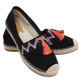 Fekete boho espadrilles rojtokkal LX-3R11 Fekete Fekete boho espadrilles rojtokkal LX-3R11 Fekete