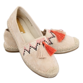Boho espadrillák rojtos bézs színnel LX-3R11 Bézs Boho espadrillák rojtos bézs színnel LX-3R11 Bézs