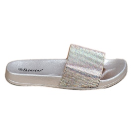 Seastar Papucs kristályokkal szürke