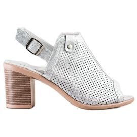 Izzó szandál VINCEZA bőrből ezüst