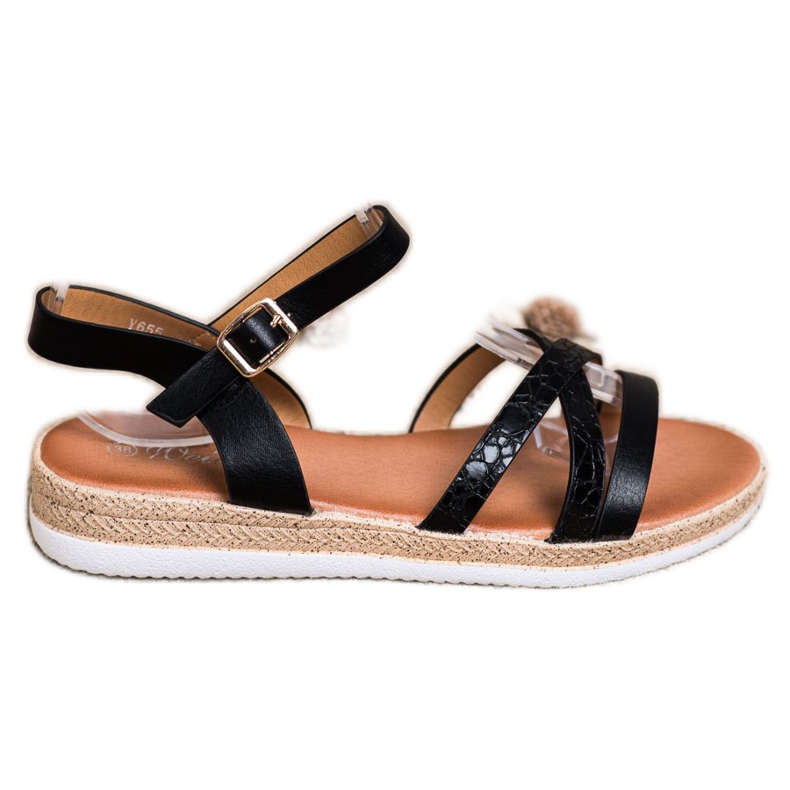 Weide Kényelmes fekete szandál