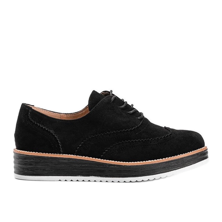 Fekete velúr cipő magas kenyai talpon