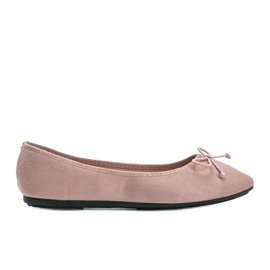 Rózsaszín velúr balerinák Aiyana íjjal Rózsaszín velúr balerinák Aiyana íjjal