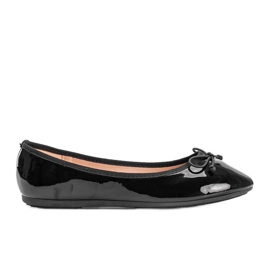 Fekete lakkozott balerinák Lesley íjjal