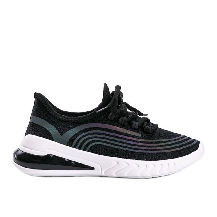 Fekete csúszós cipők, holografikus Delaney mintával