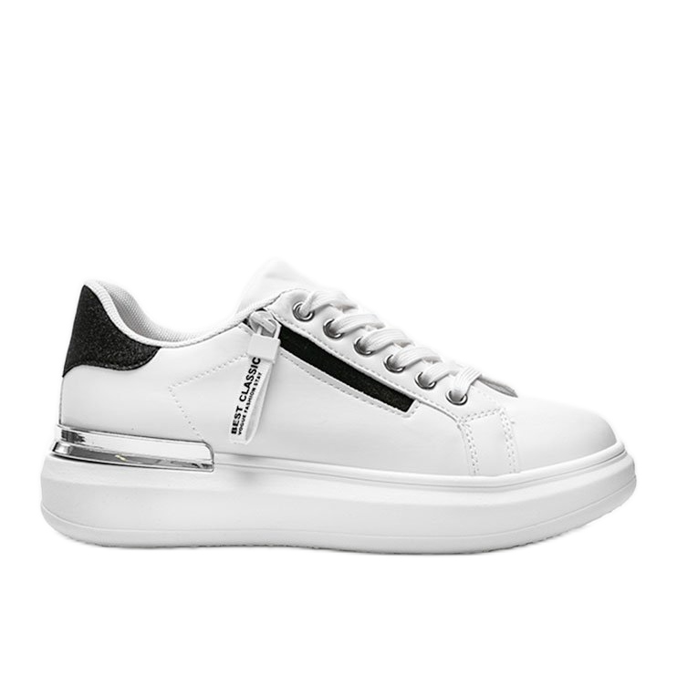 Fehér cipők dekoratív Kiana cipzárral