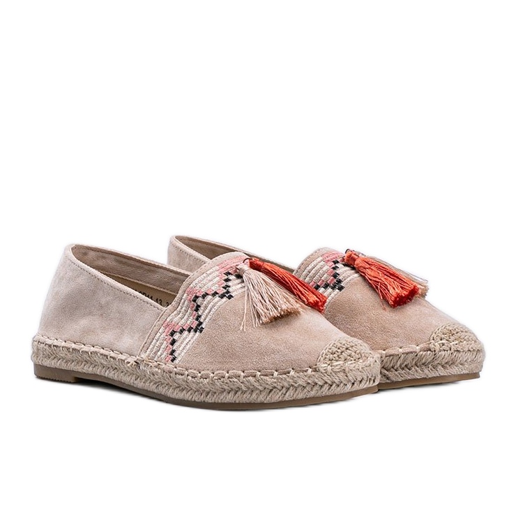 Bézs espadrilles Alyana rojtokkal