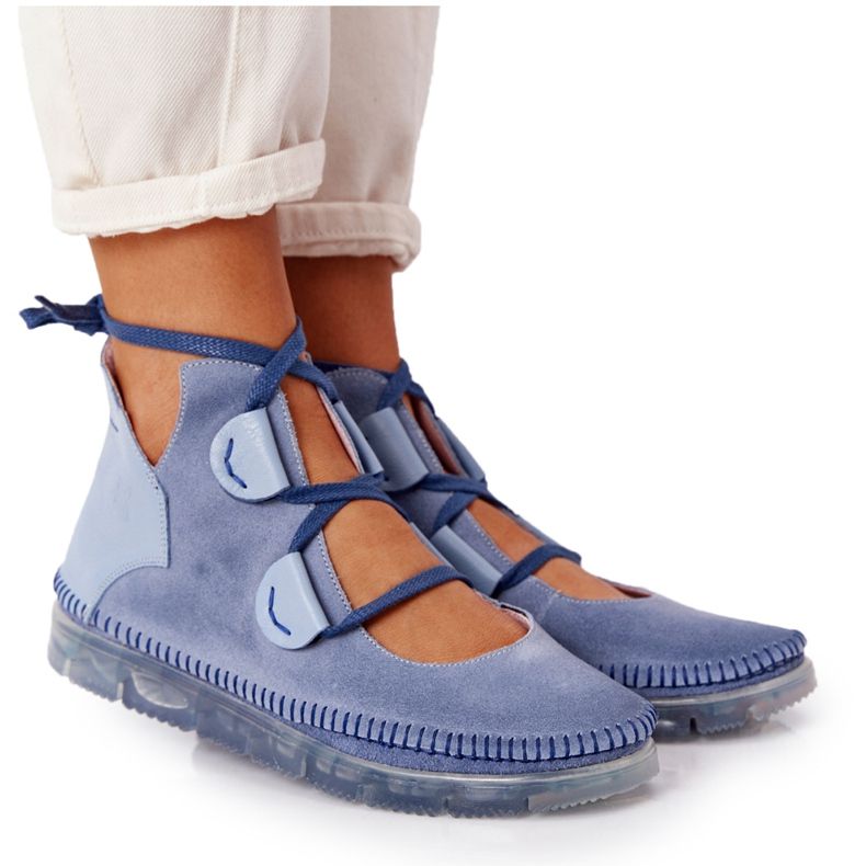 Női bőrcsizma Maciejka Blue 04457-06 kék sokszínű