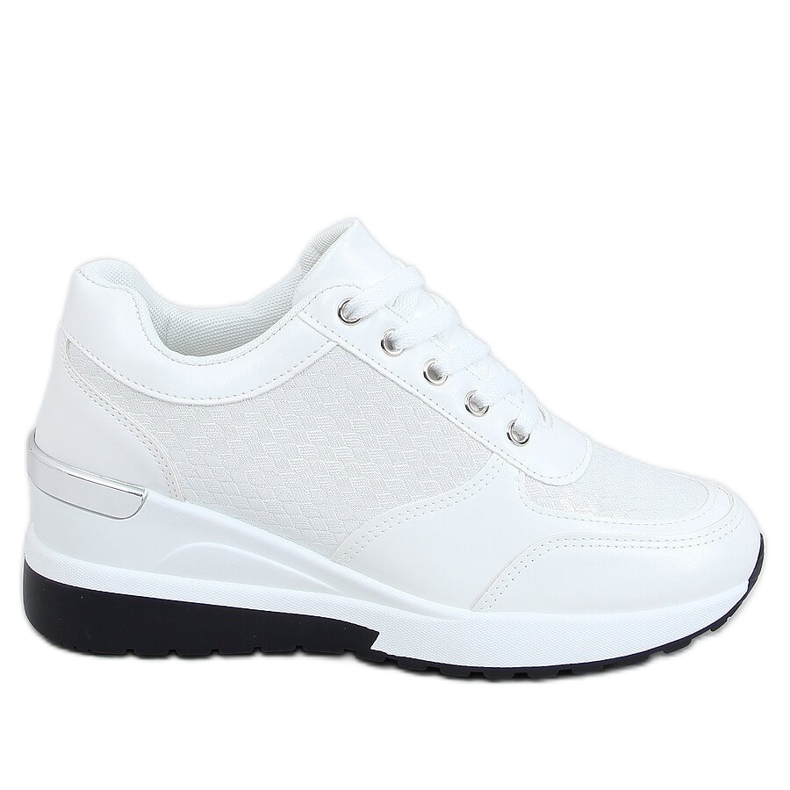 Fehér MY-2717 Fehér sportcipő rejtett ék sarkán