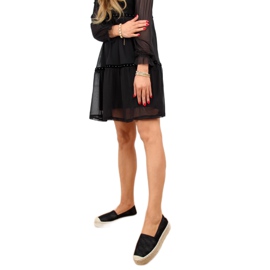 Fekete női espadrilles A666-ESP-1 Black Fekete női espadrilles A666-ESP-1 Black