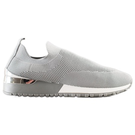 SHELOVET Textil áttört cipők szürke