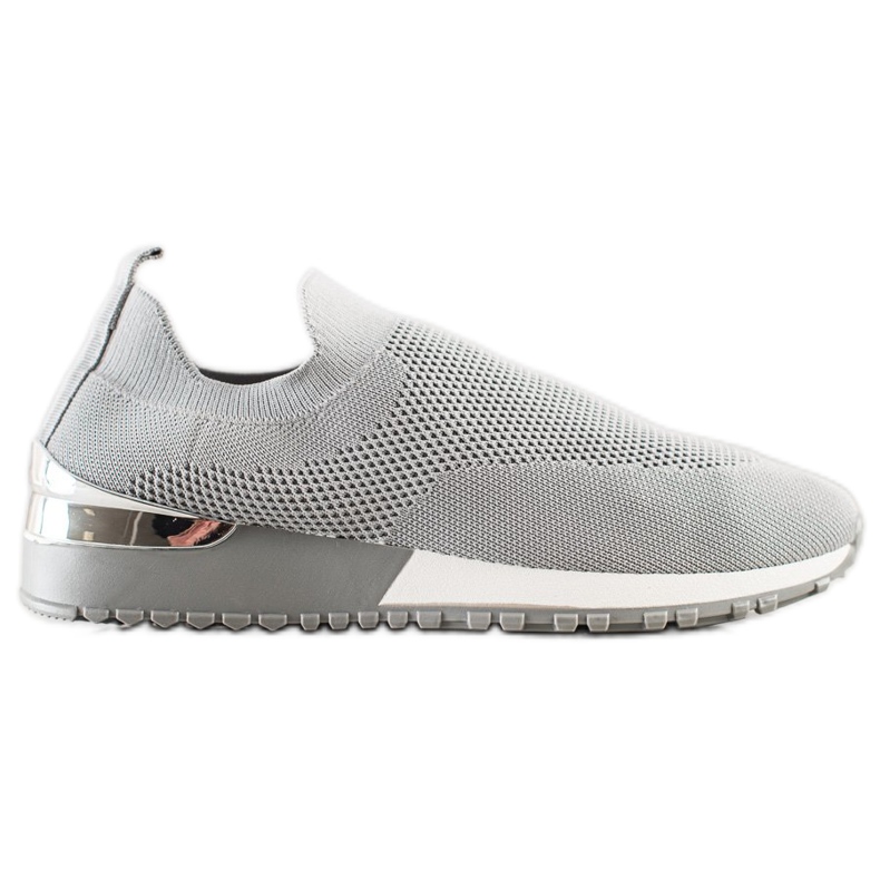 SHELOVET Textil áttört cipők szürke