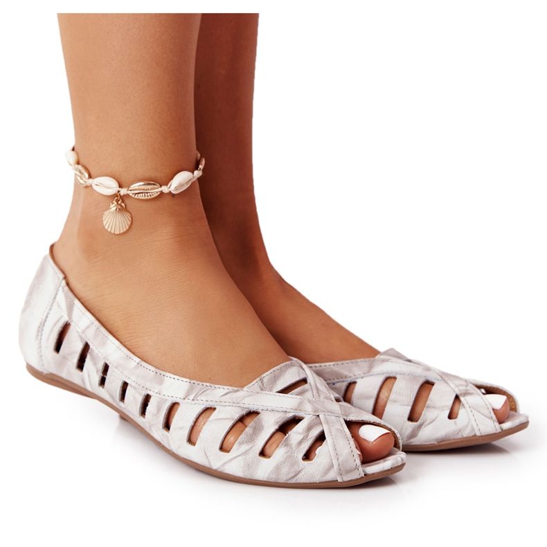 Maciejka bézs-szürke bőr balerinák 04506-04 Maciejka bézs-szürke bőr balerinák 04506-04