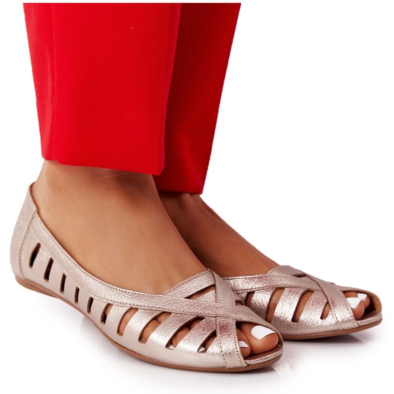 Bőr Maciejka Arany balerinák 04506-25 aranysárga Bőr Maciejka Arany balerinák 04506-25 aranysárga