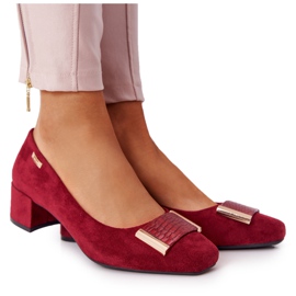 Velúr szivattyúk a sarkán Sergio Leone PB142 Burgundy piros sokszínű