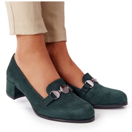 Suede szivattyúk a sarkán Sergio Leone PB148 Green zöld