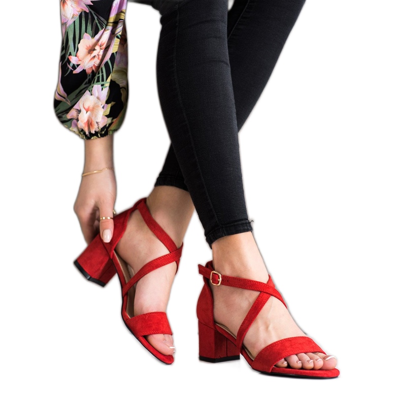 Szandál sergio leone csíkokkal piros