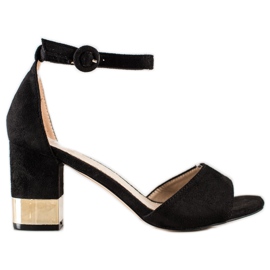 Filippo Szandál dekoratív sarokkal fekete Filippo Szandál dekoratív sarokkal fekete