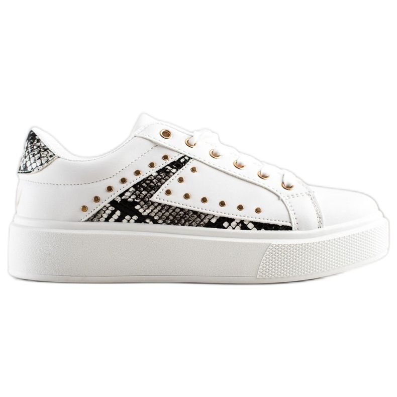 SHELOVET Fehér cipők a platformon fekete