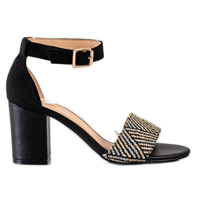 Evento Fonott magas sarkú szandál bézs fekete