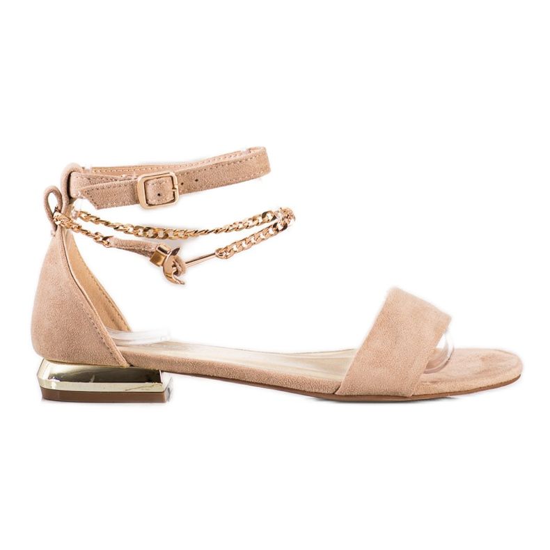 Szandál dekoratív lánccal VINCEZA barna