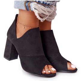 Tavaszi velúr csizma egy postán Vinceza 21-17095 fekete