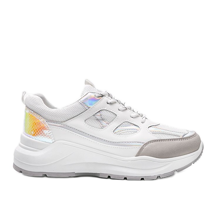 Fehér cipők vastag Aliza talpon