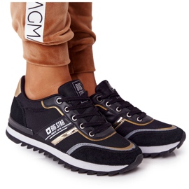 Női sportcipő Memory Foam Big Star HH274272 Fekete aranysárga